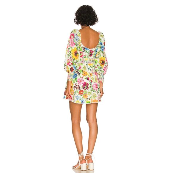 Alice + Olivia Crawford Mini Dress Size 2 Floral Long Sleeve Sunday Stroll - Picture 2 of 7